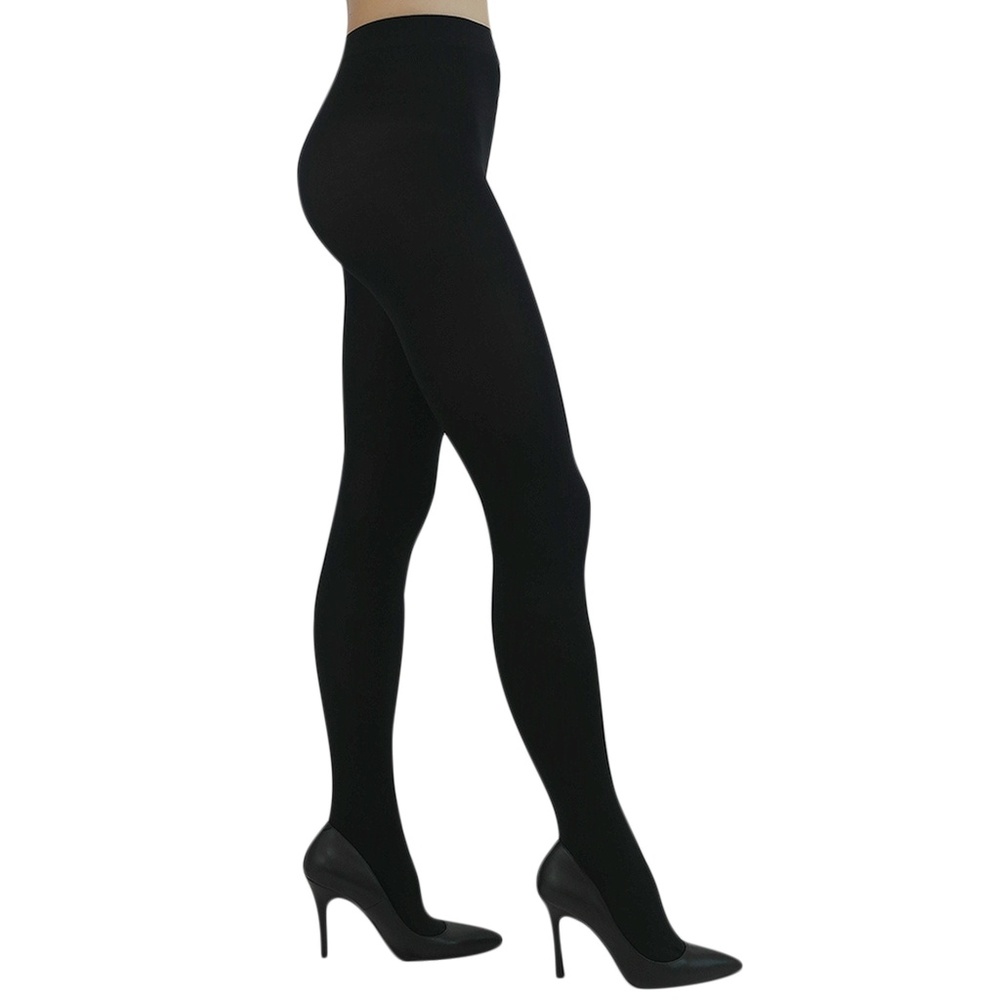1X XLarge Super Opaque Black Tights Made in USA